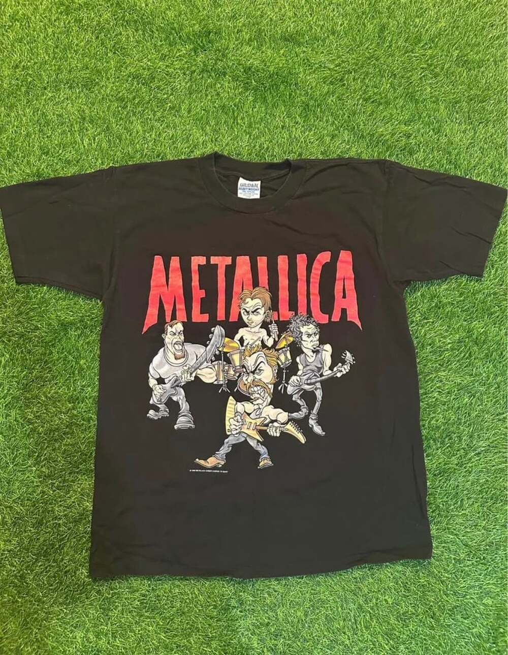 Metallica Load Tour 1997 Cartoon T-Shirt Size L Black